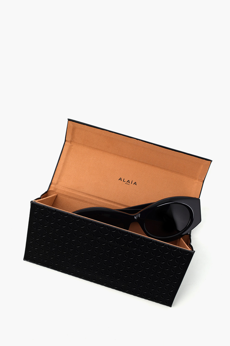 ALAIA Women Oval Cat Eye Sunglasses in Black/Grey 4