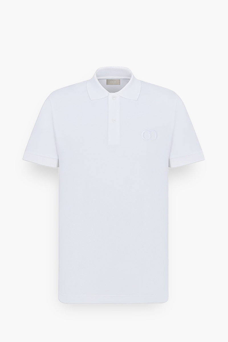 DIOR HOMME 'CD Icon' Polo T-Shirt in White Cotton 0