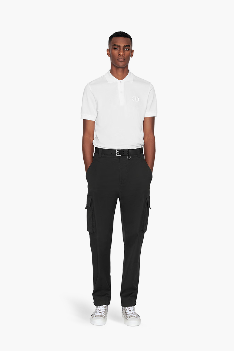 DIOR HOMME 'CD Icon' Polo T-Shirt in White Cotton 1