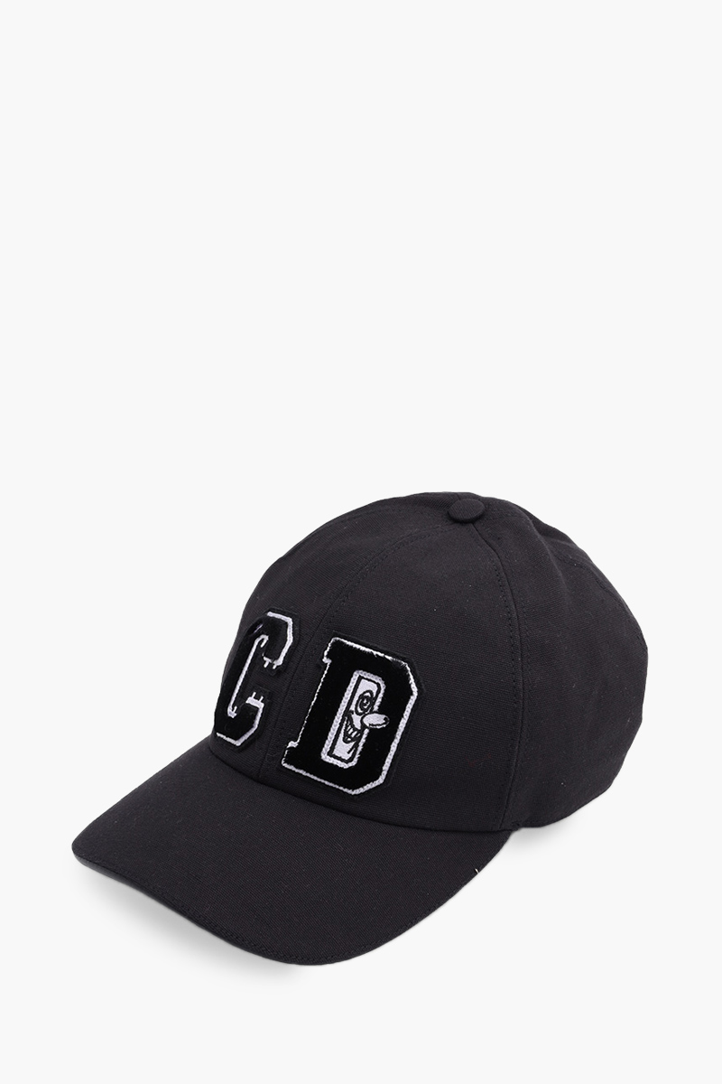 DIOR HOMME x KENNY Scharf Tonal Patch Baseball Cap in Black Canvas 2