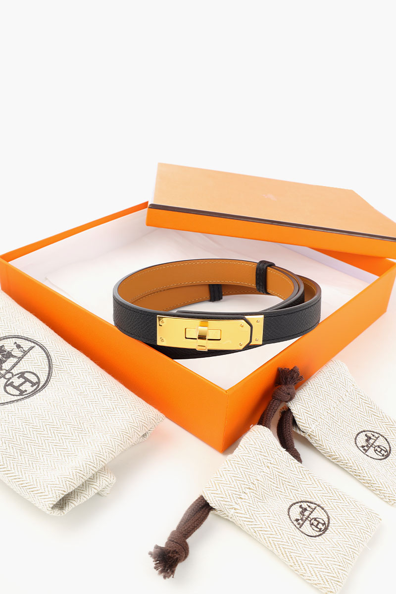 HERMÈS Kelly Belt 18 18mm in Black Epsom Calfskin GHW 4