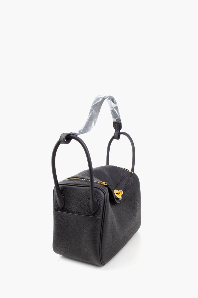HERMÈS BNIB Lindy 26 L26 Bag in Black Clemence GHW #K 1