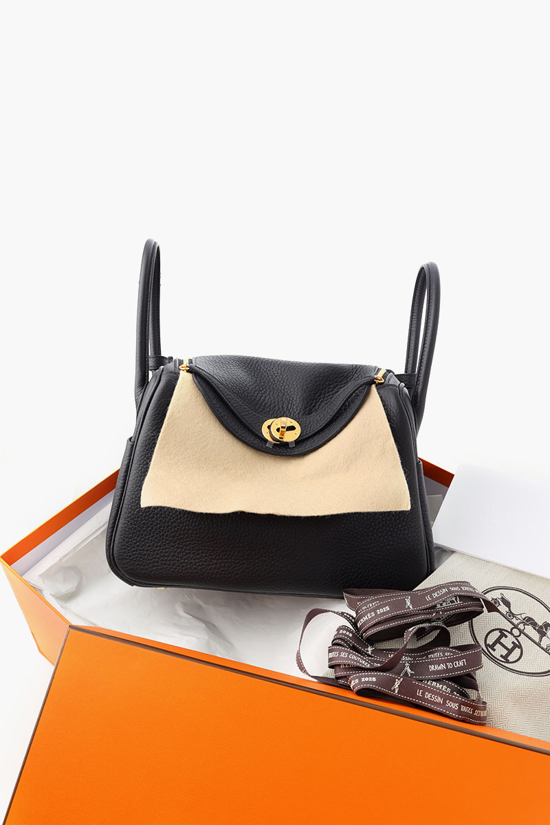 HERMÈS BNIB Lindy 26 L26 Bag in Black Clemence GHW #K 4