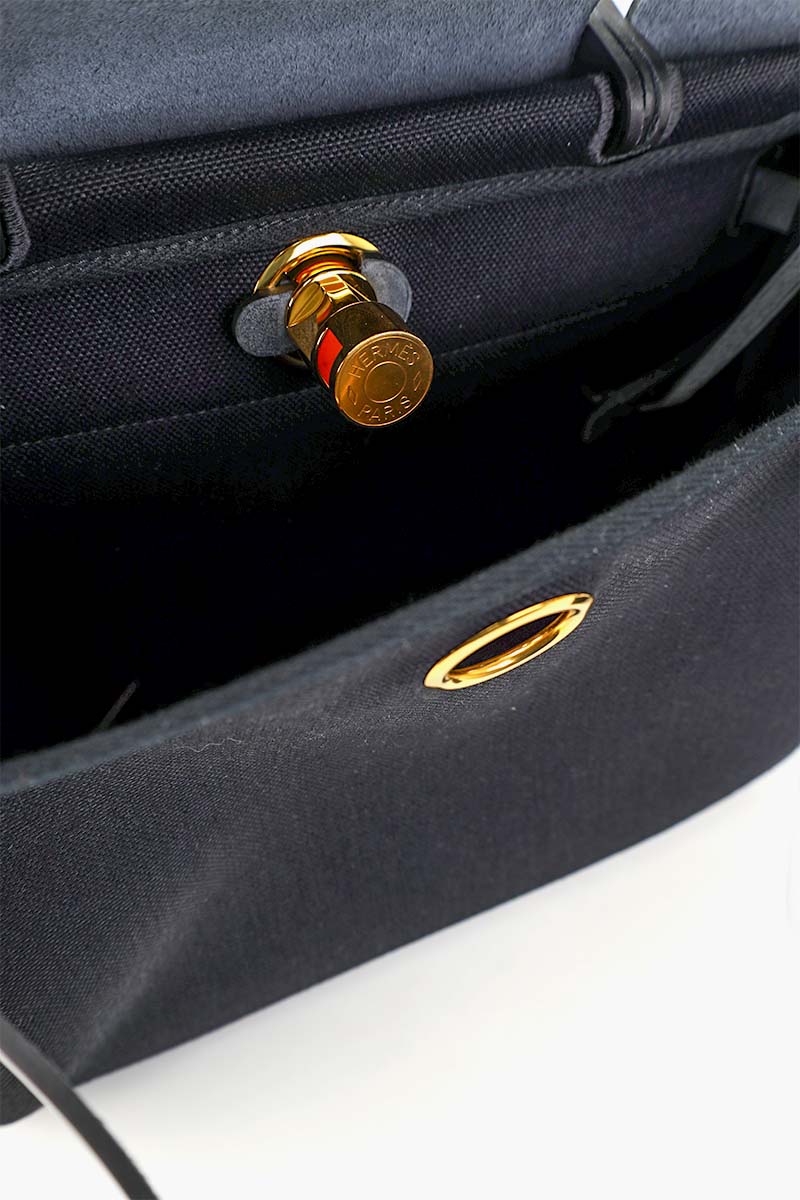 HERMÈS BNIB HB31 Herbag 31 Zip Noir Toile Militaire/Vache Hunter in Black Canvas and Hunter Cowhide GHW #W 4