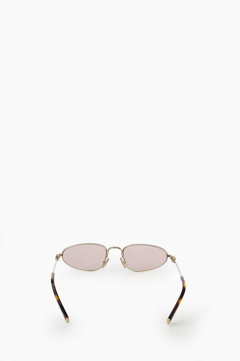MIU MIU Irregular Sunglasses in Pink/Pale Gold Metal 3