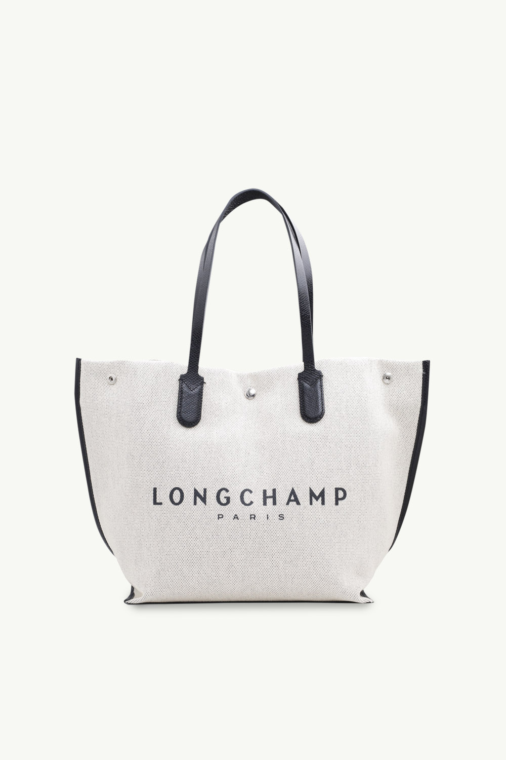 LONGCHAMP Large Roseau Shopping Bag in Ecru Canvas 0