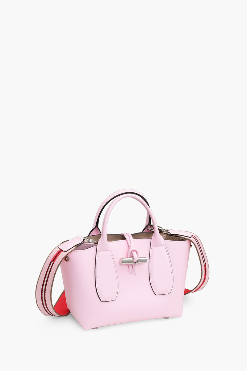LONGCHAMP Small Roseau Top Handle Bag in Pink 2