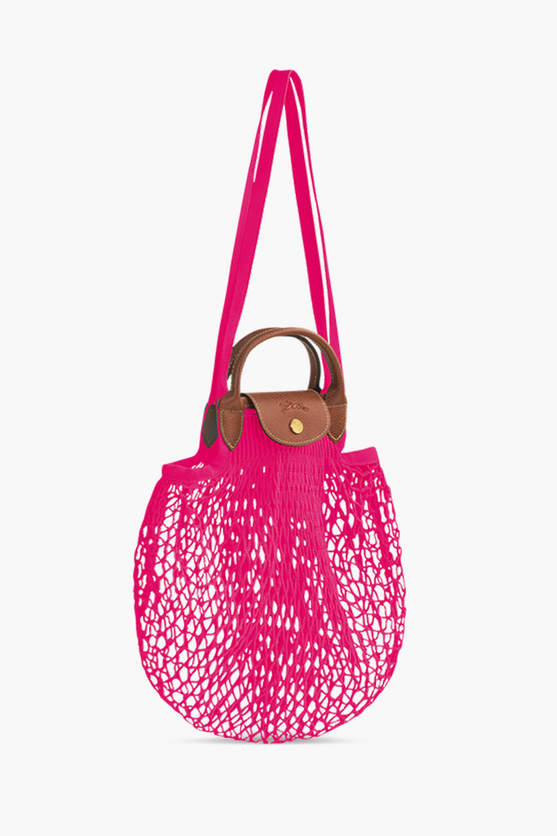 LONGCHAMP Large Le Pliage Filet Top Handle Bag in Candy 2