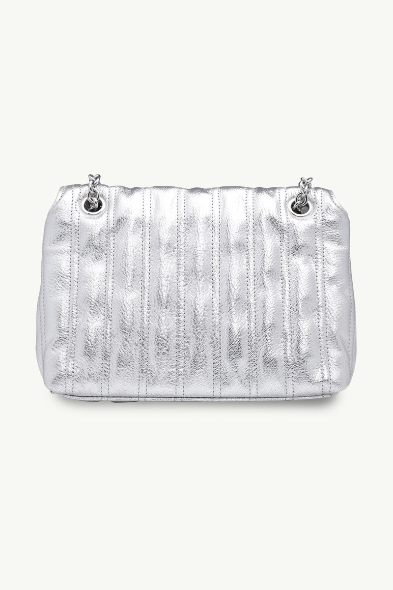 LONGCHAMP Small Brioche Metal Crossbody Bag in Silver Leather 1