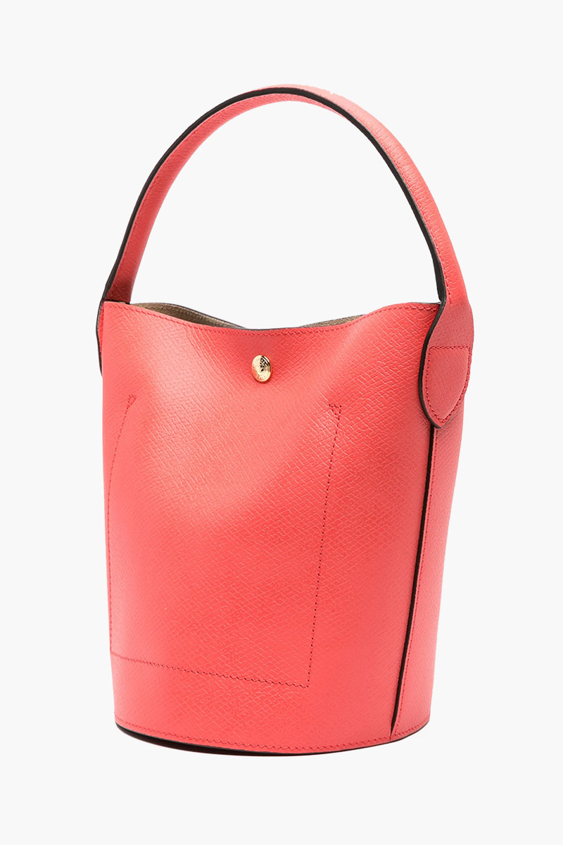 LONGCHAMP Cuir De Russie Bucket Bag in Strawberry Leather 1