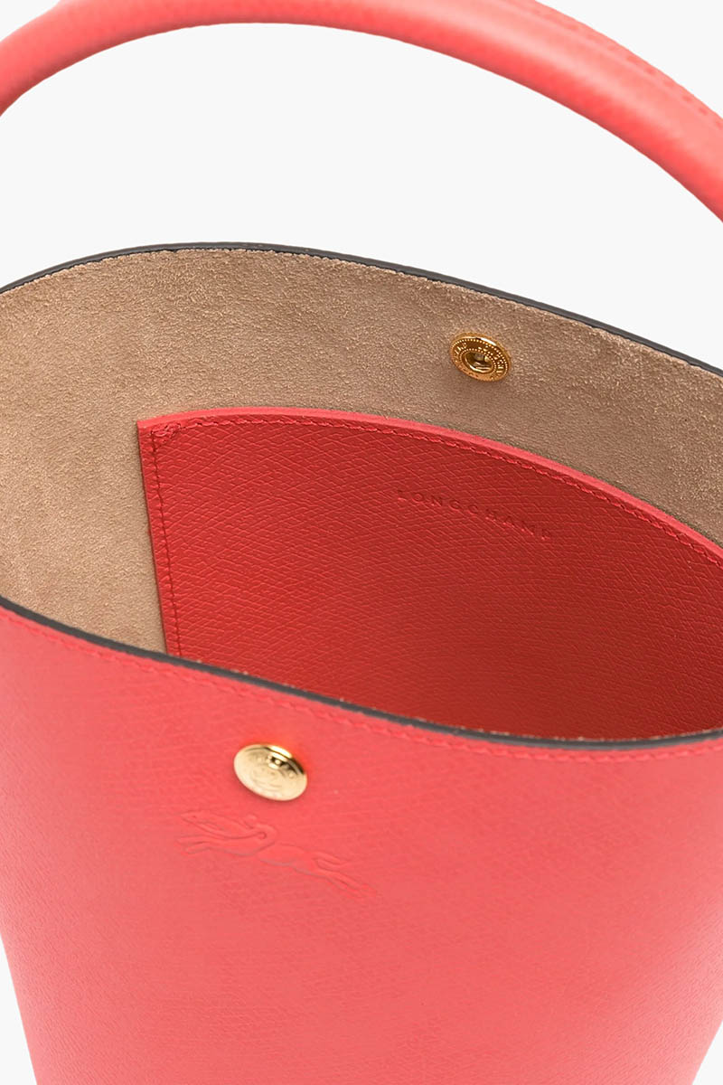 LONGCHAMP Cuir De Russie Bucket Bag in Strawberry Leather 2