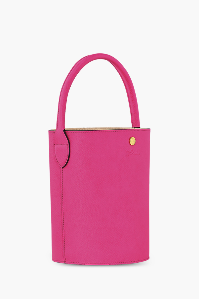 LONGCHAMP Cuir De Russie Bucket Bag in Fuchsia Leather 2
