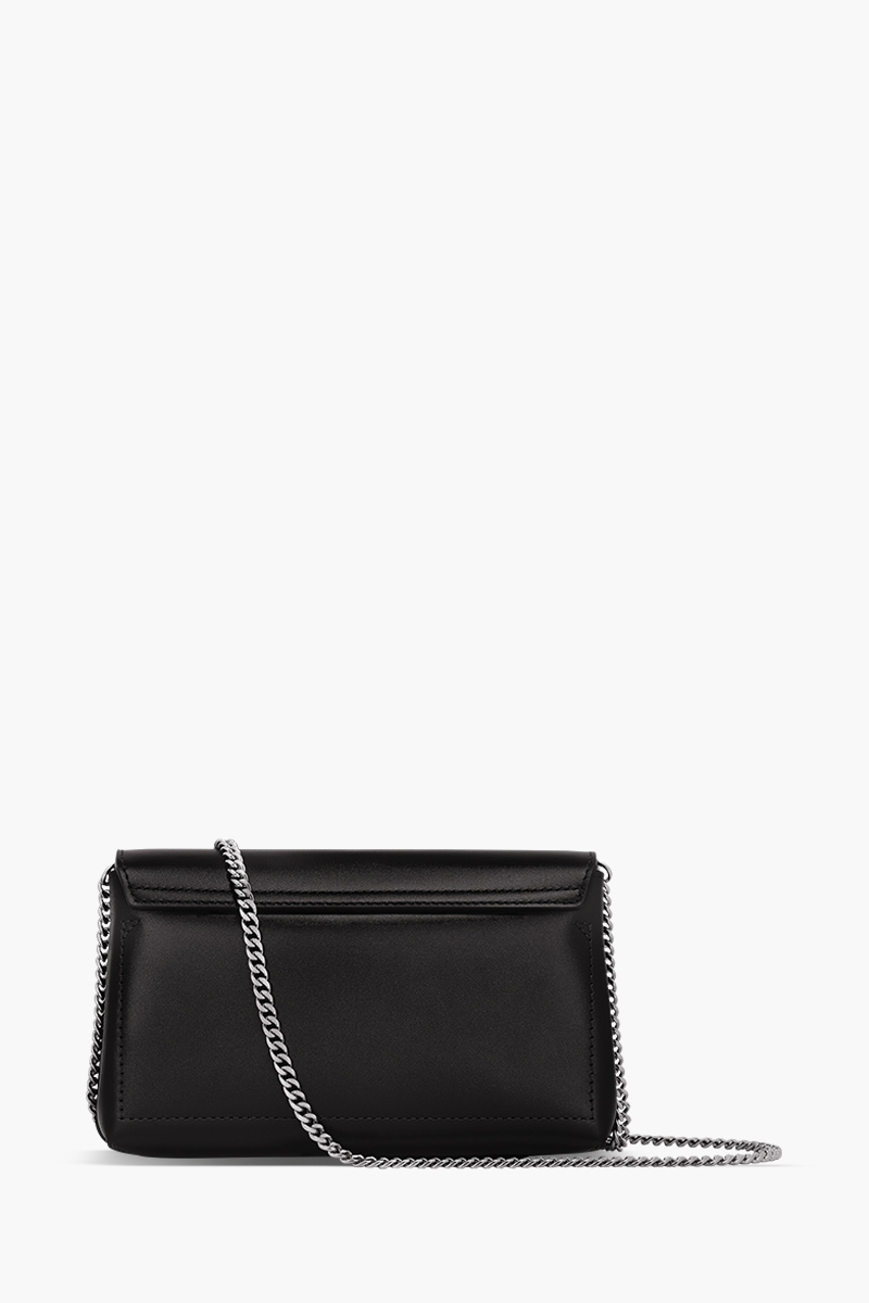 LONGCHAMP Roseau Clutch with Detachable Chain Shoulder Strap in Black 1