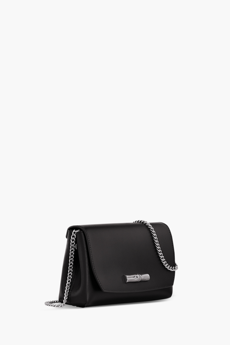 LONGCHAMP Roseau Clutch with Detachable Chain Shoulder Strap in Black 2