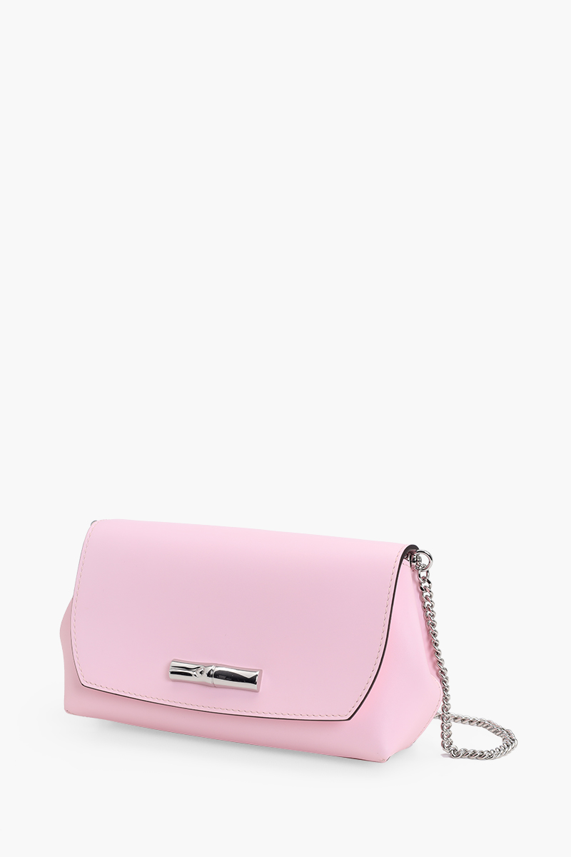 LONGCHAMP Roseau Clutch with Detachable Chain Shoulder Strap in Pink 2