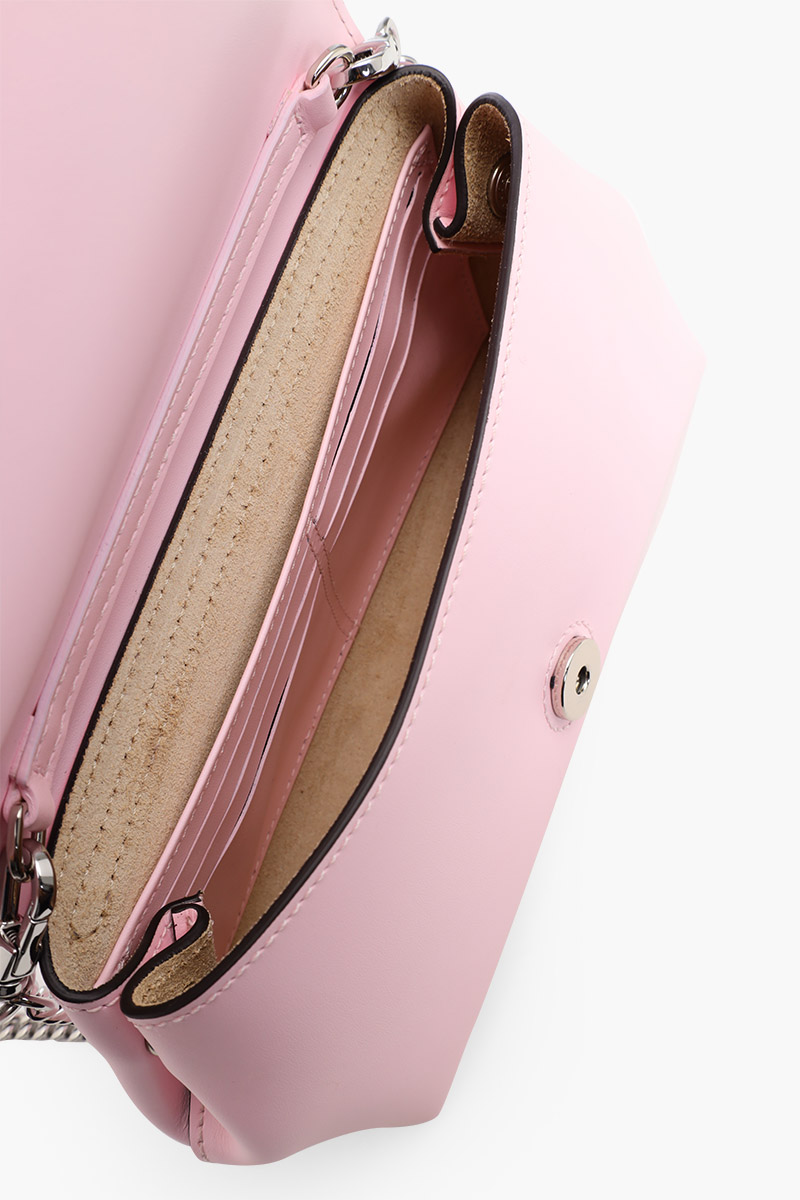 LONGCHAMP Roseau Clutch with Detachable Chain Shoulder Strap in Pink 3