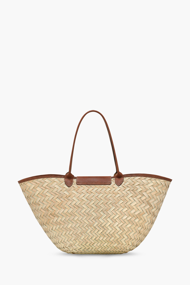 LONGCHAMP XL Le Pliage Panier Basket Bag in Brown Palm Straw 1