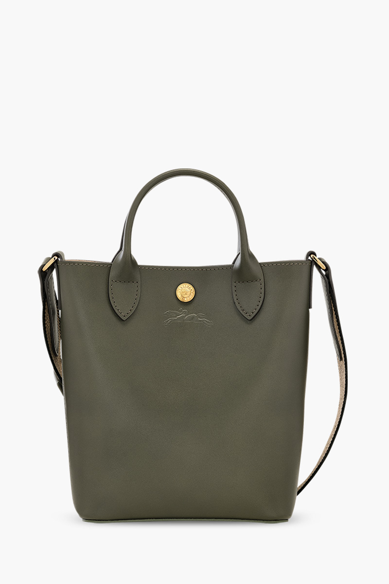 LONGCHAMP XS Pure Shopping Bag in Khaki Smooth Calfskin 0