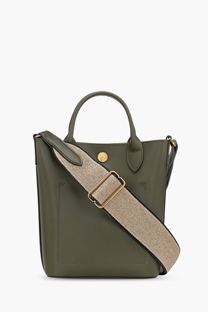 LONGCHAMP XS Pure Shopping Bag in Khaki Smooth Calfskin 1