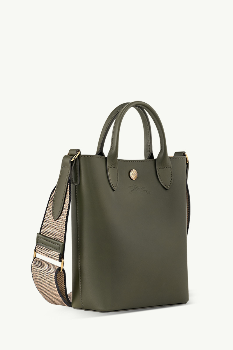 LONGCHAMP XS Pure Shopping Bag in Khaki Smooth Calfskin 2