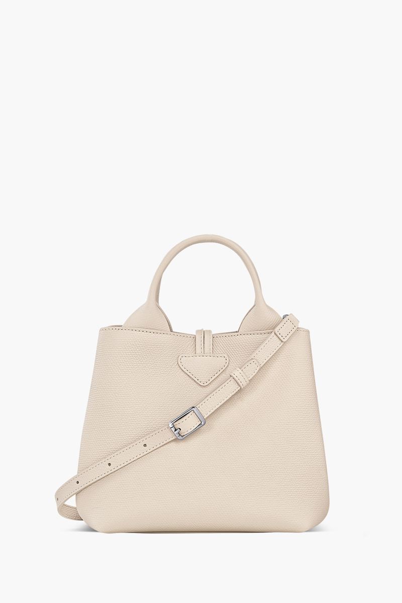LONGCHAMP Small Le Roseau Top Handle Hand Bag in Paper Grained Leather 1