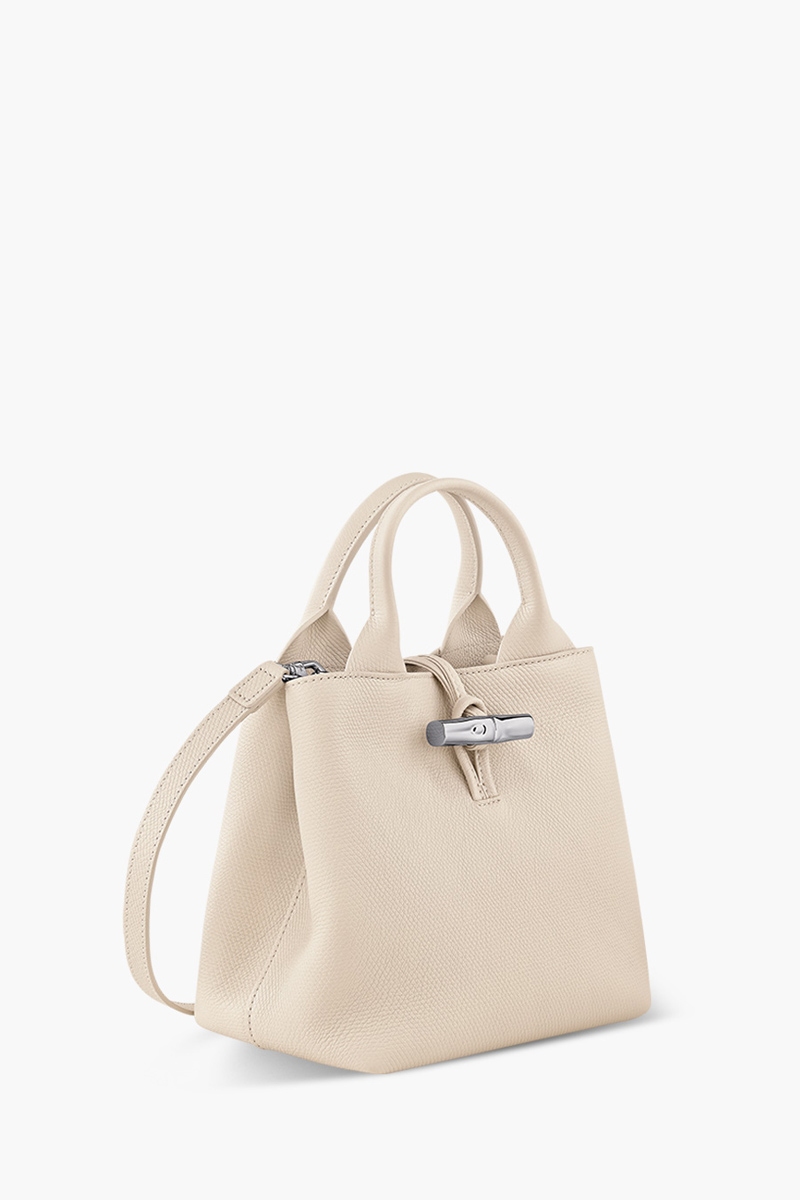 LONGCHAMP Small Le Roseau Top Handle Hand Bag in Paper Grained Leather 2