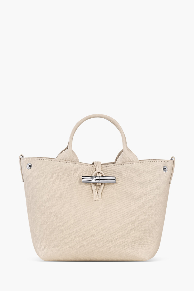 LONGCHAMP Small Le Roseau Top Handle Hand Bag in Paper Grained Leather 4