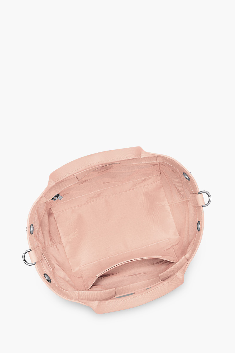 LONGCHAMP Small Le Roseau Top Handle Hand Bag in Ballerina Grained Leather 4