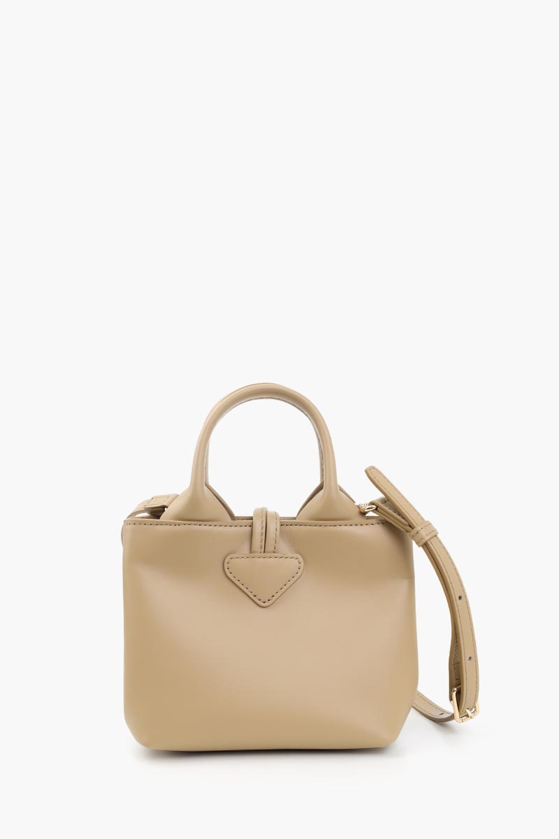 LONGCHAMP XS Le Roseau Top Handle Bag in Root Smooth Silky Leather with Adjustable Shoulder Strap 3