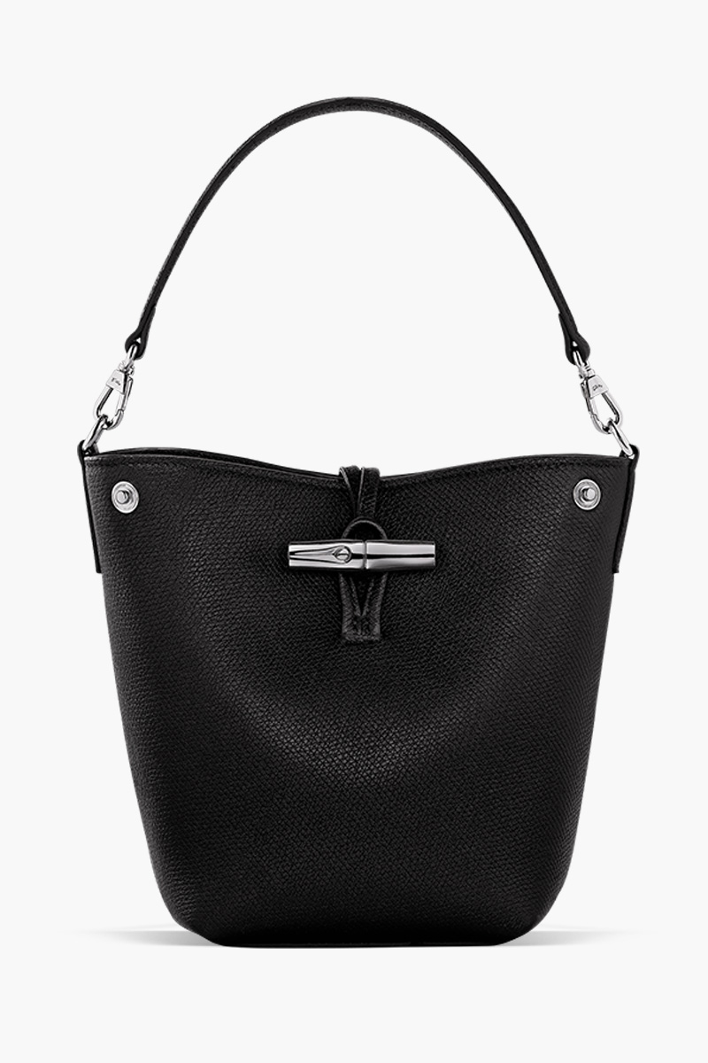 LONGCHAMP Le Roseau XS Bucket Bag in Black Leather 0