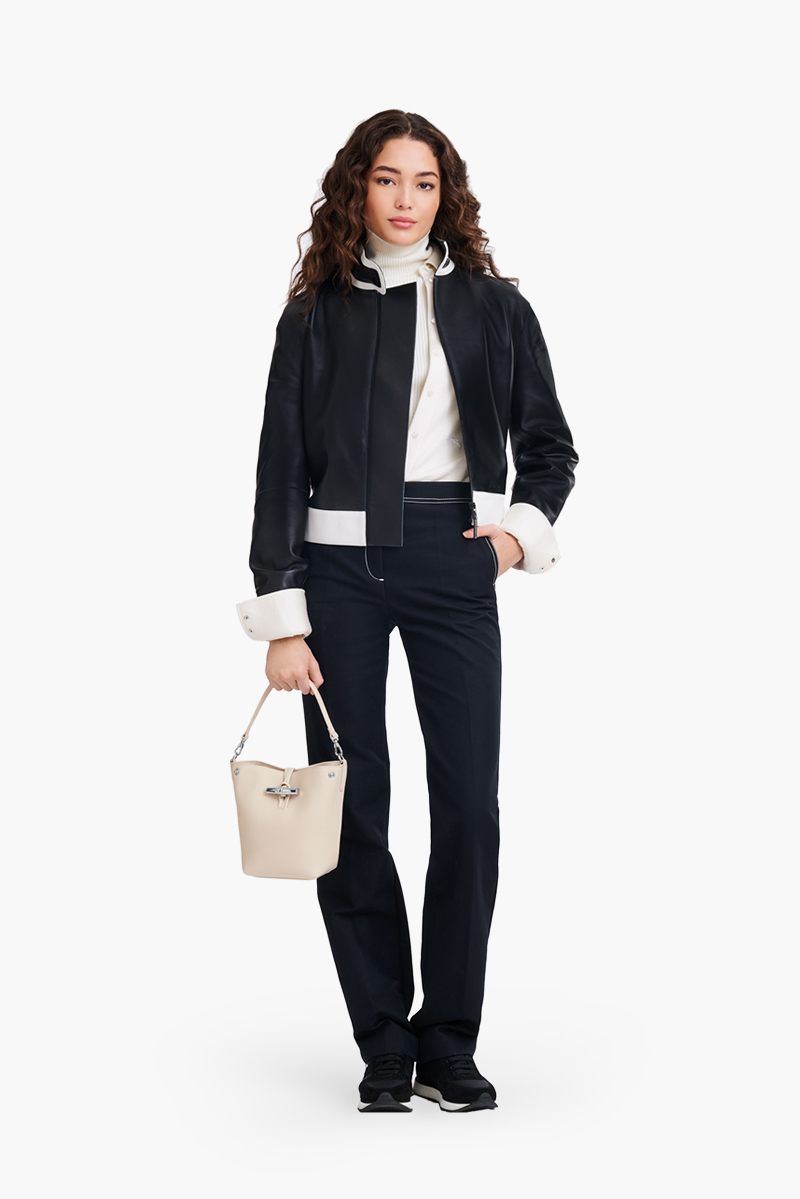 LONGCHAMP Le Roseau XS Bucket Bag in Paper Leather 4