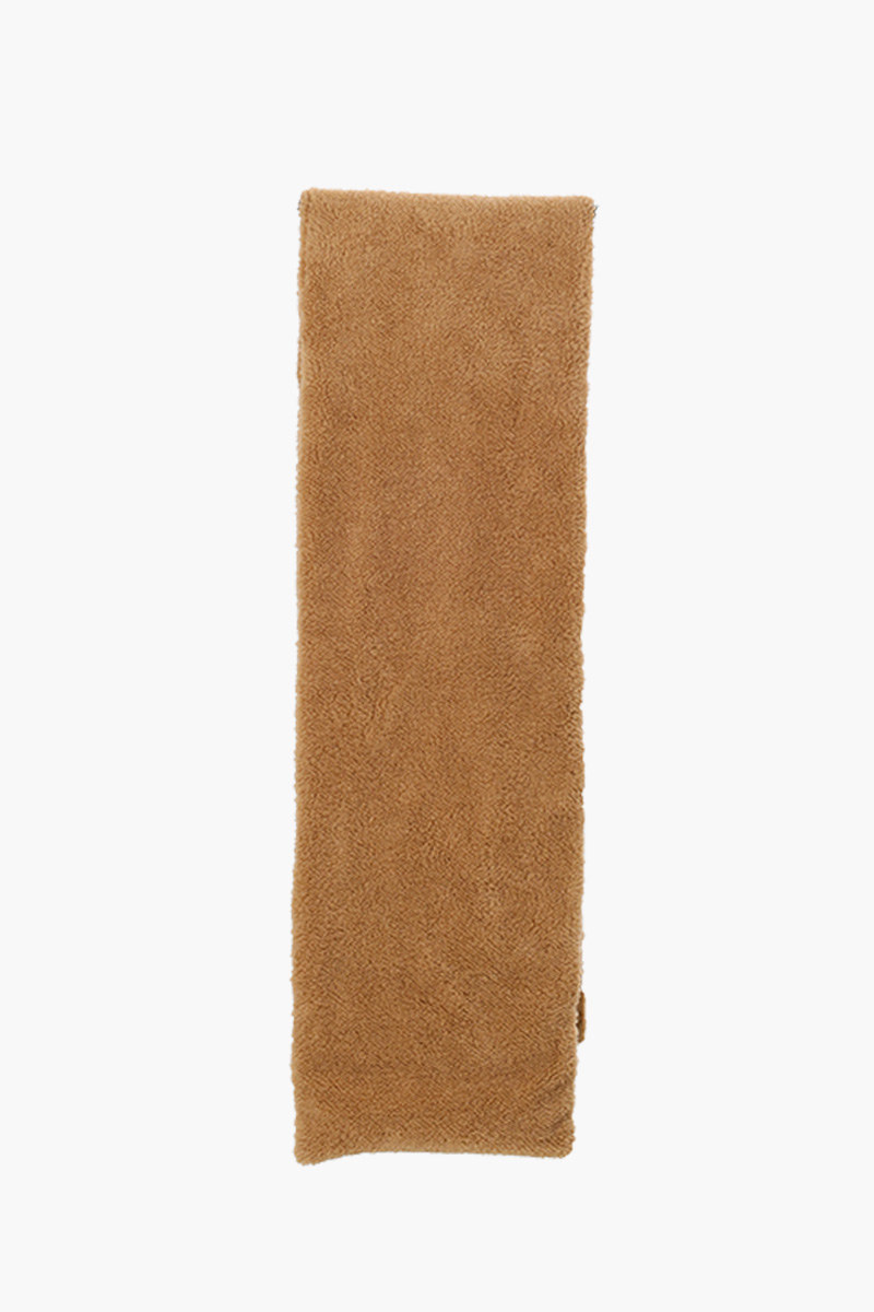MONCLER Scarf Teddy Boa Down Padded Patch Logo in Beige Nylon 1