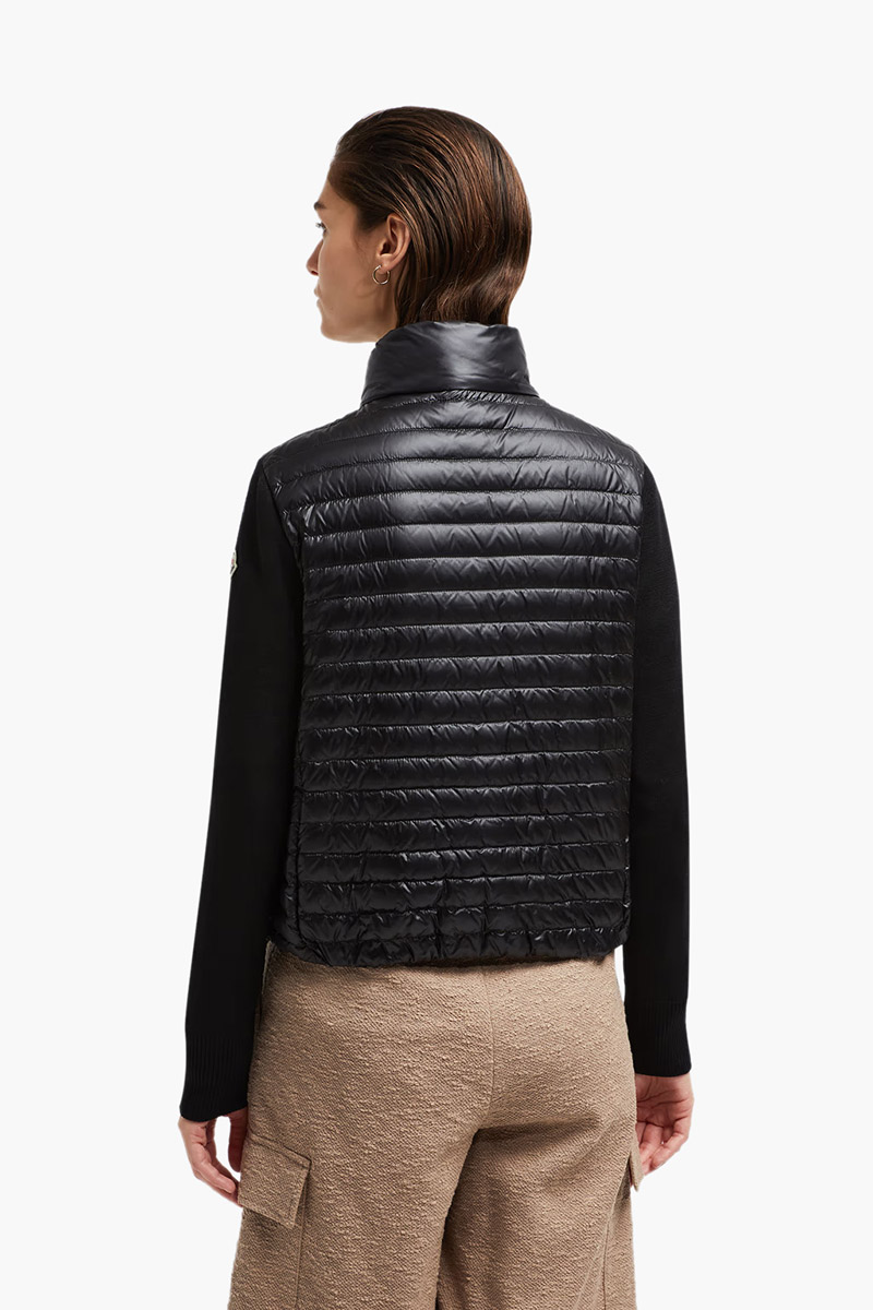 MONCLER Women Padded Wool Zip Up Cardigan in Black 2