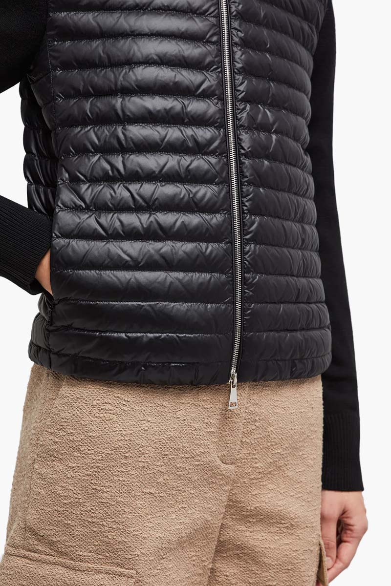 MONCLER Women Padded Wool Zip Up Cardigan in Black 4