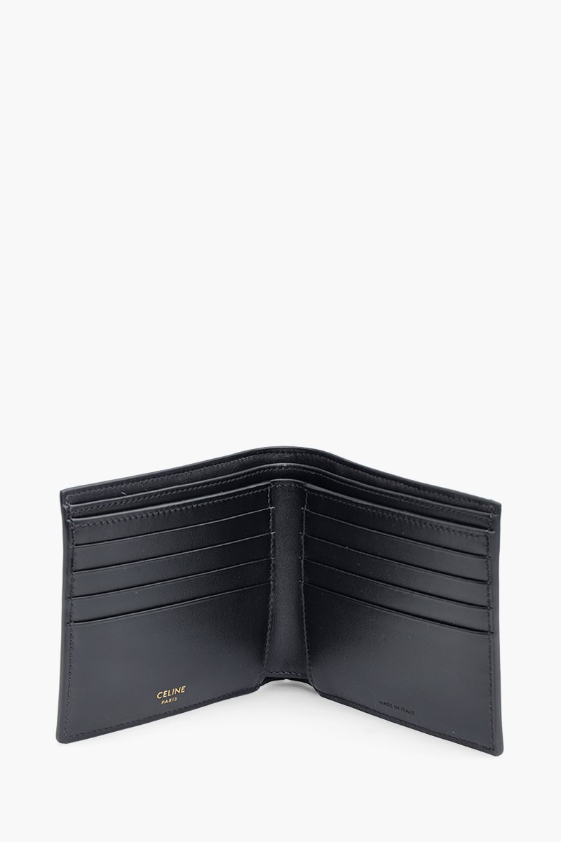 CELINE Men Triomphe Canvas Bi-Fold Wallet in Black 3