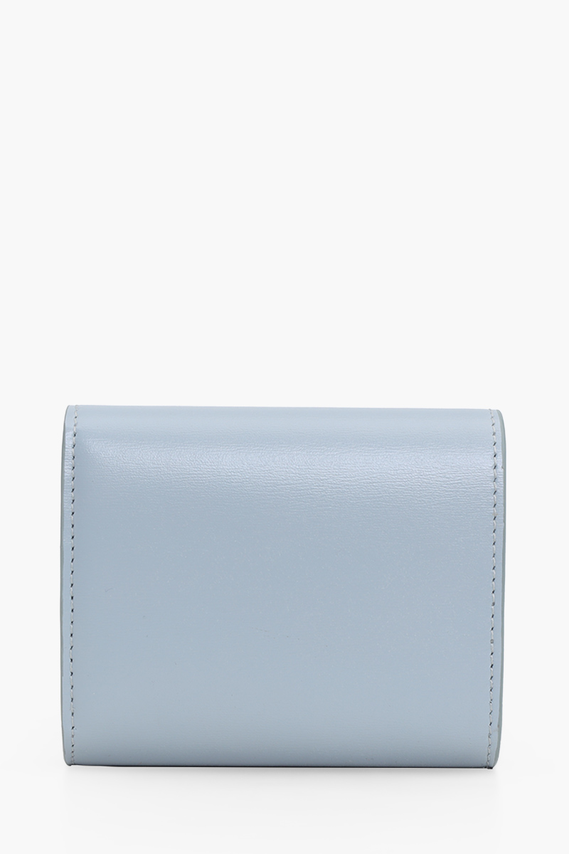 CELINE Small Triomphe Wallet in Ice Blue Shiny Calfskin 1