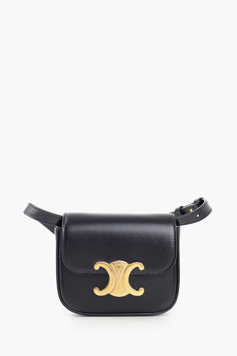 CELINE Women Mini Claude in Black Shiny Calfskin 0