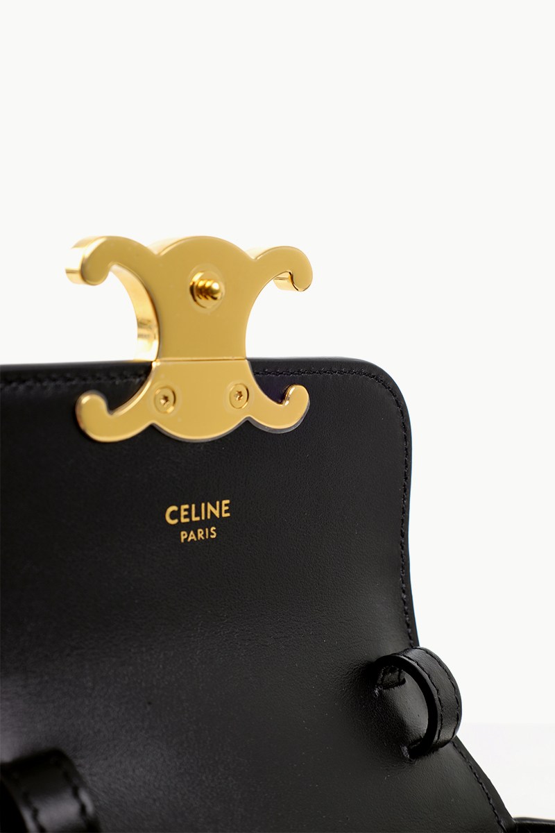 CELINE Women Mini Claude in Black Shiny Calfskin 3