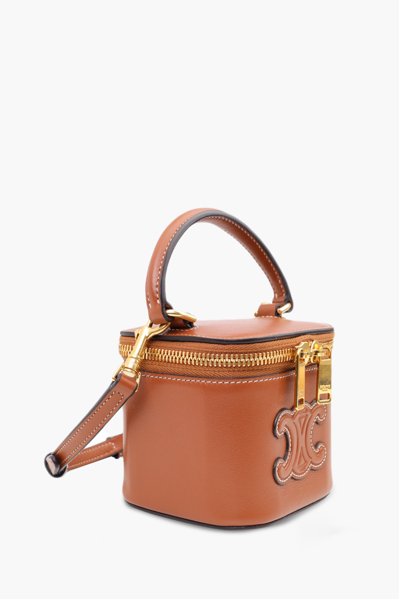 CELINE Mini Cuir Triomphe Vanity Case in Tan Smooth Calfskin 1