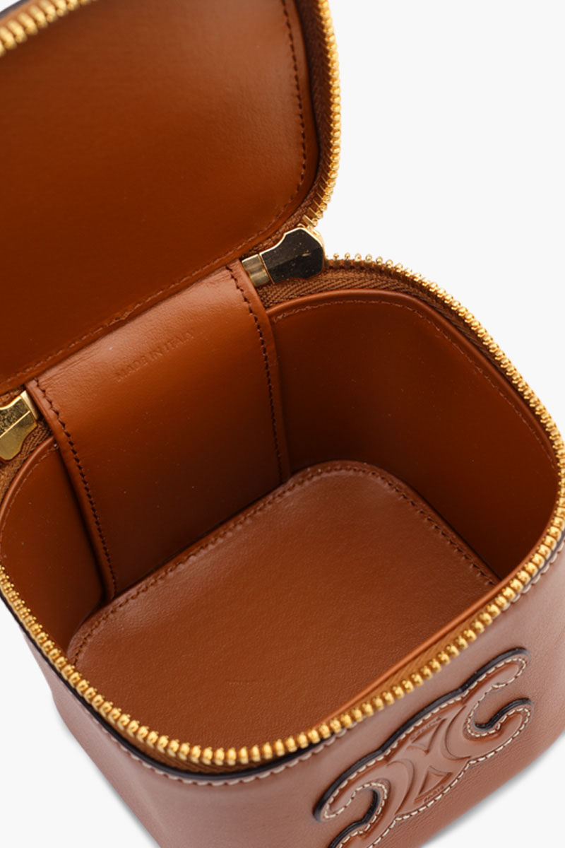 CELINE Mini Cuir Triomphe Vanity Case in Tan Smooth Calfskin 3