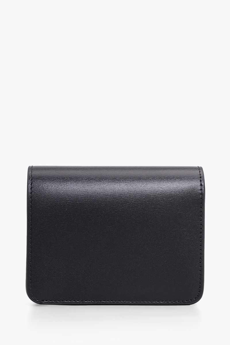 CELINE Triomphe Compact Wallet in Black SHW Shiny Calfskin 1