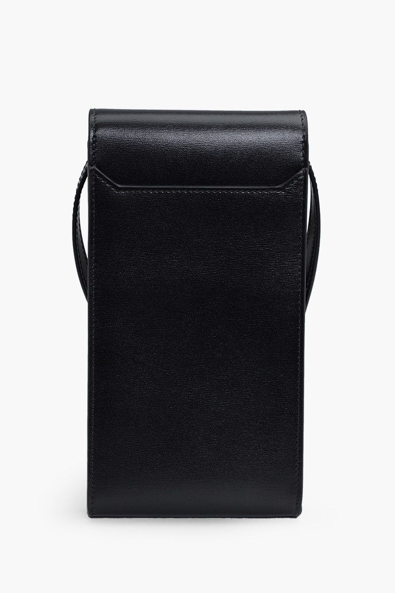 CELINE Triomphe Phone Pouch in Black Shiny Calfskin 1