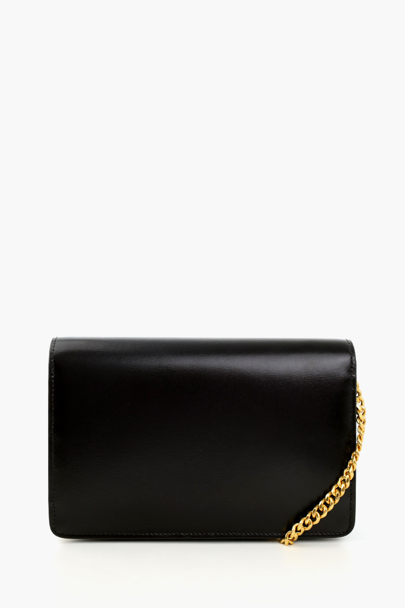 CELINE Triomphe Margo Wallet on Chain in Black Shiny Calfskin 2