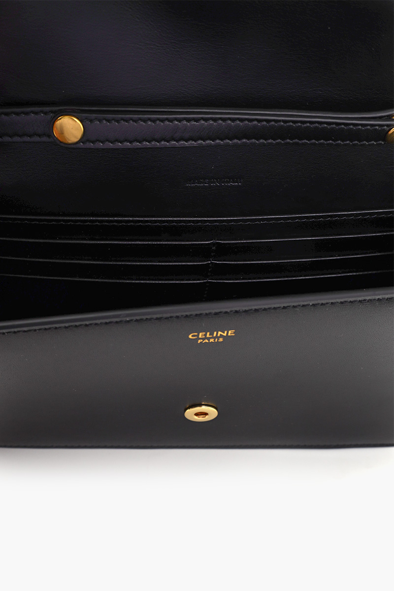CELINE Triomphe Margo Wallet on Chain in Black Shiny Calfskin 4