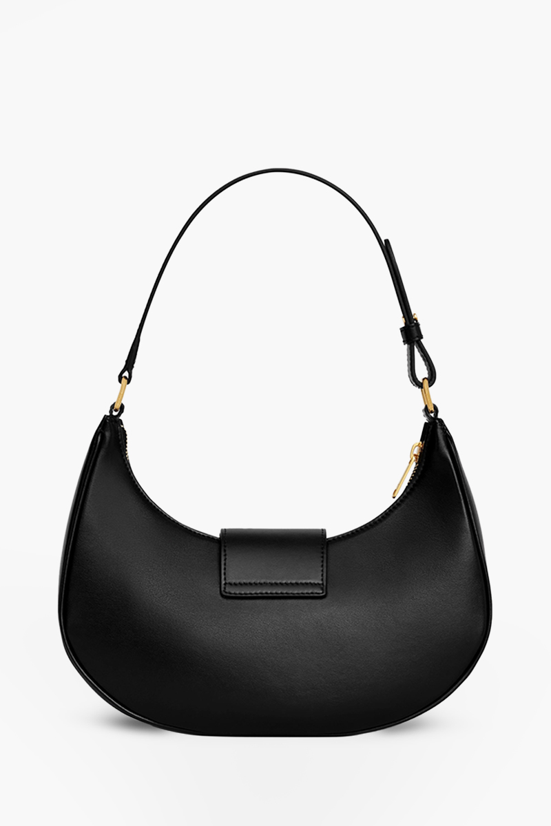 CELINE Medium Ava Triomphe Soft Flap Bag in Black Smooth Calfskin 1