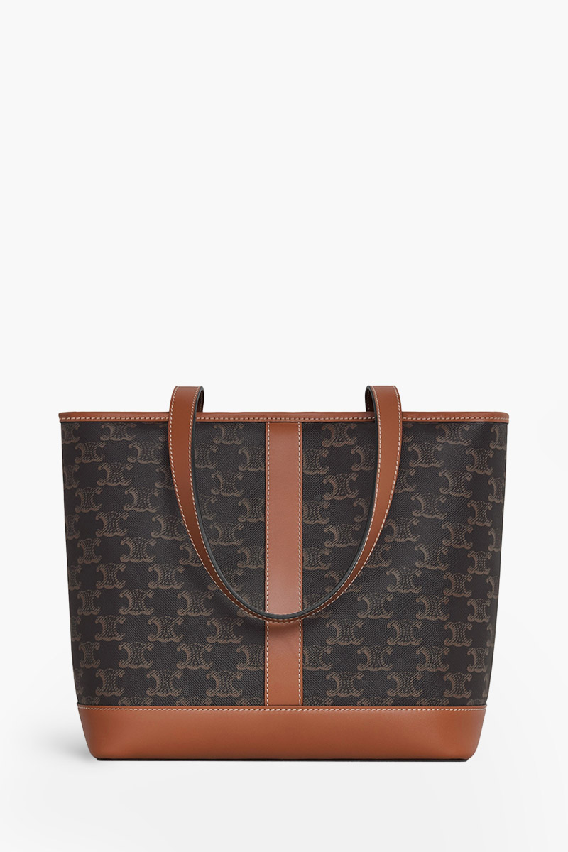 CELINE Small Triomphe Cabas Tote in Tan Canvas 1