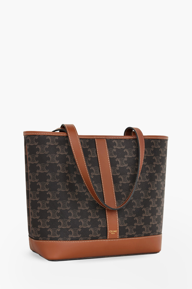 CELINE Small Triomphe Cabas Tote in Tan Canvas 2