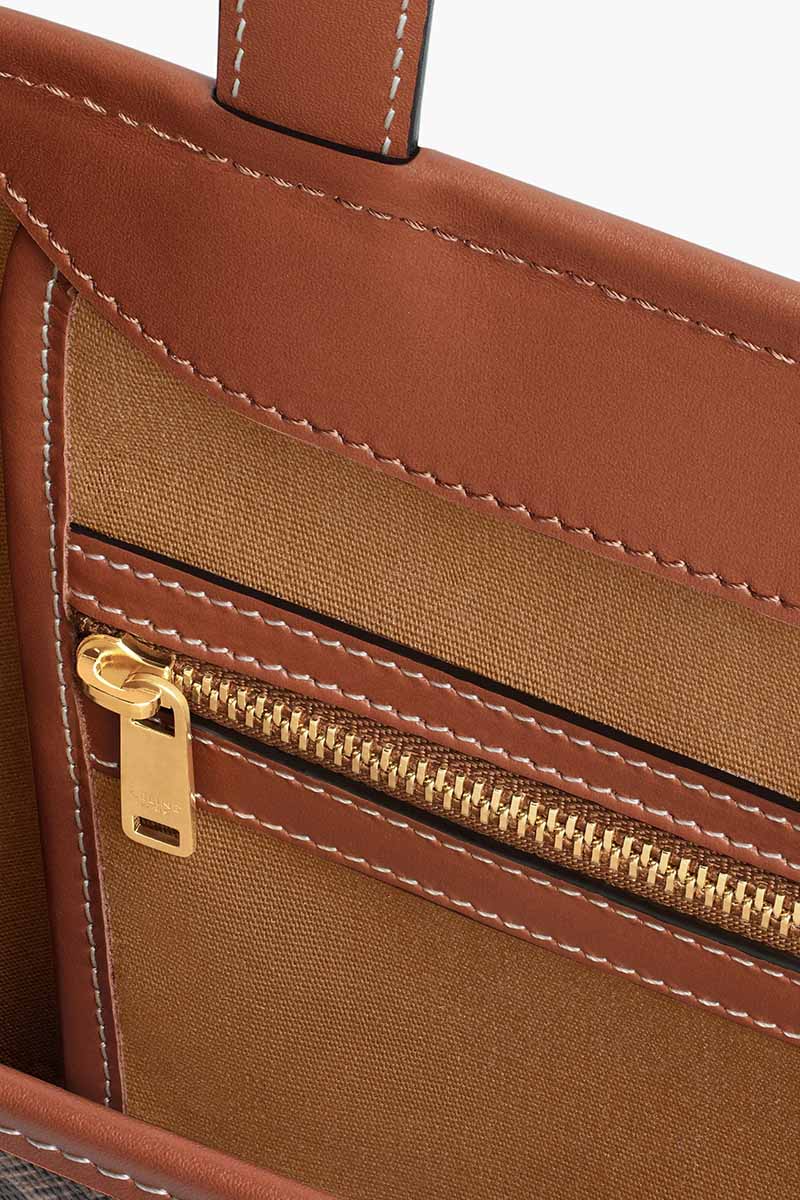 CELINE Small Triomphe Cabas Tote in Tan Canvas 3