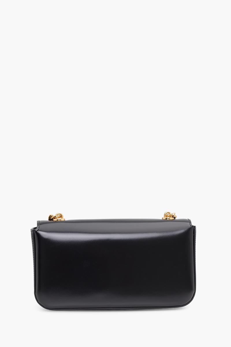 CELINE Triomphe Chain Shoulder Bag in Black Smooth Calfskin GHW 1