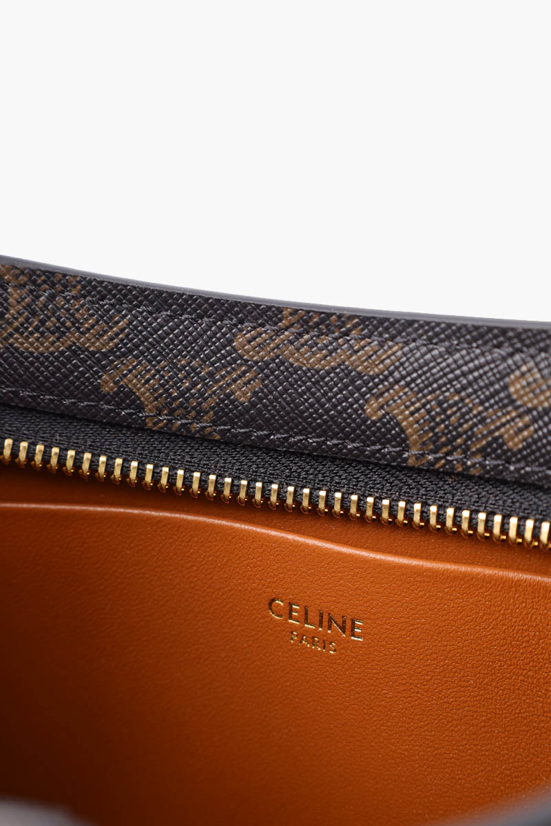 CELINE Medium Tilly Triomphe Shoulder Bag in Tan Canvas and Calfskin 3